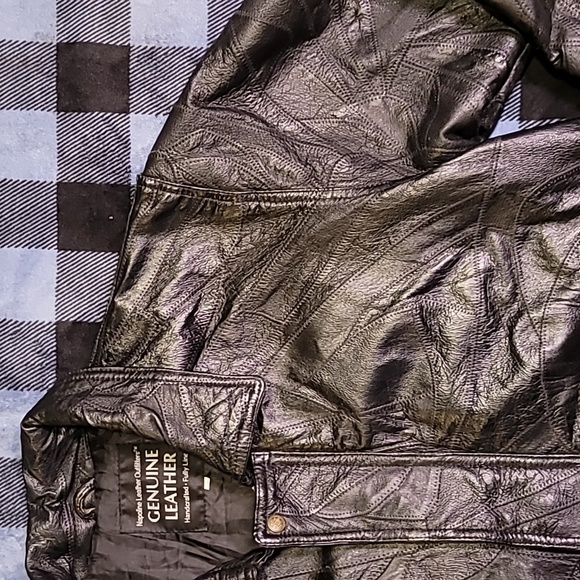 Vintage. 90s. Patchwork leather. Napoline Leather Outfitters. Bomber Jacket.  XL - Picture 7 of 16
